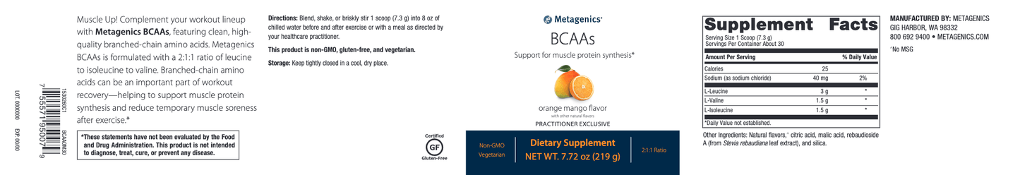 BCAA Orange Mango powder 7.72 oz.